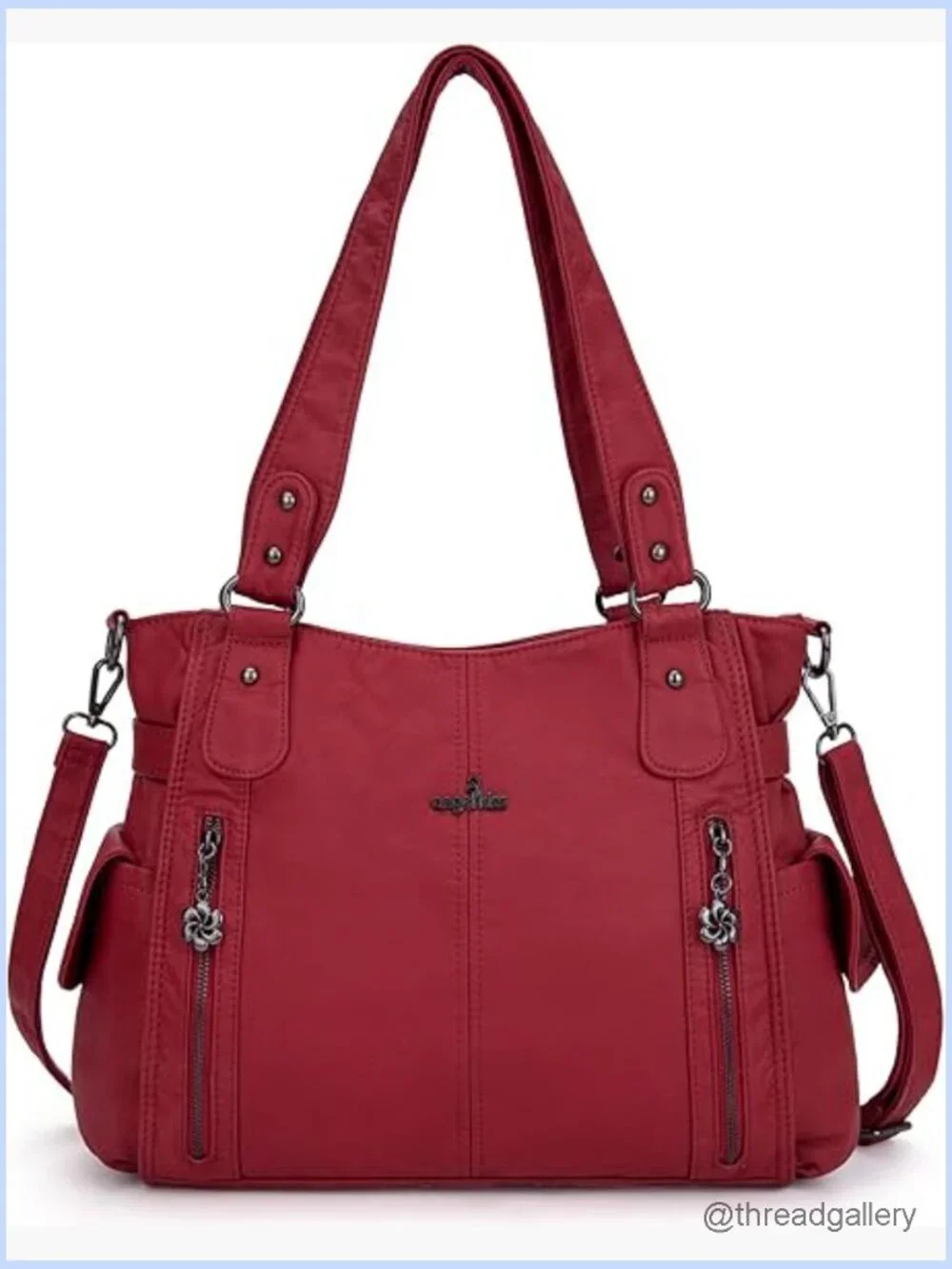 Top-Handle Hobo Purse Roomy Casual Shoulder Bag PU Tote Satchel